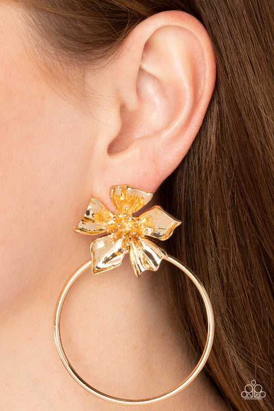 Paparazzi Accessories - Buttercup Bliss #E292 Peg - Gold Earrings