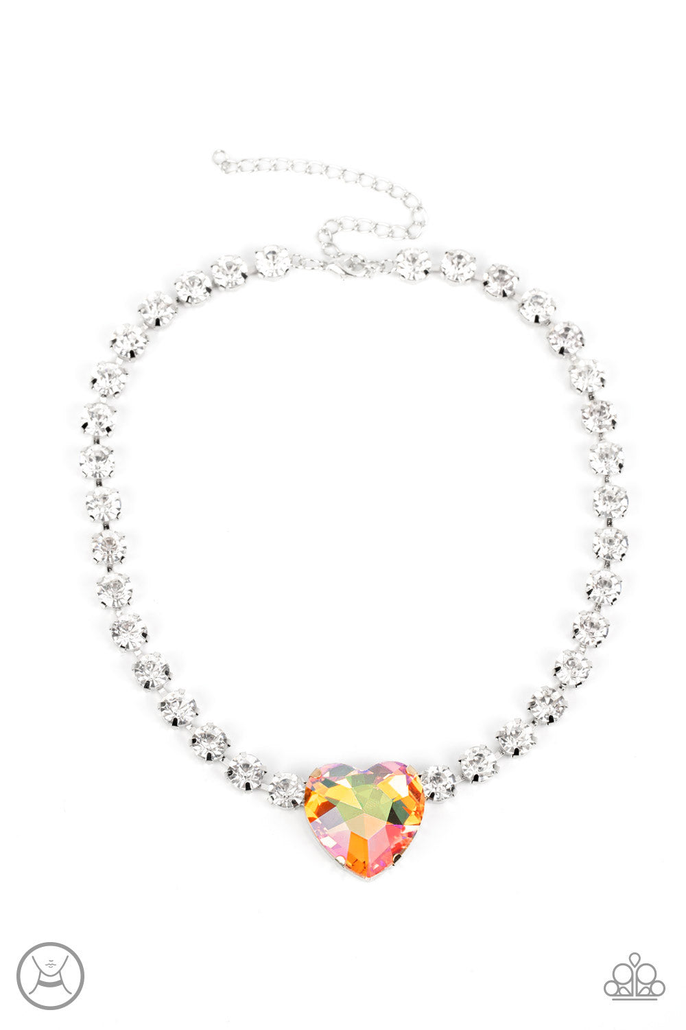 Paparazzi Accessories - Heart in My Throat - Orange Life of the Party October 2022 Necklace
