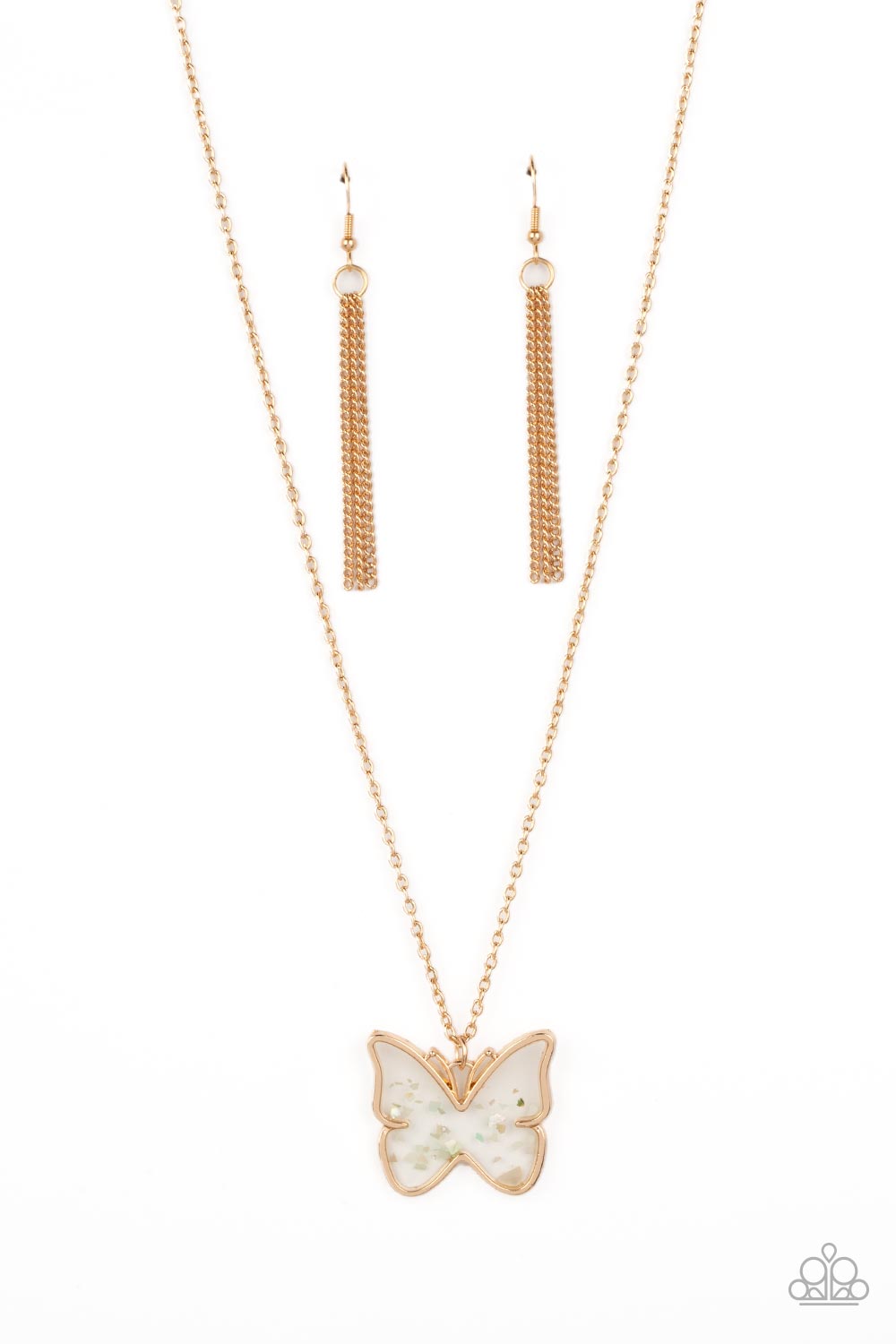 Paparazzi Accessories - Gives Me Butterflies #N29 Peg - Gold Necklace