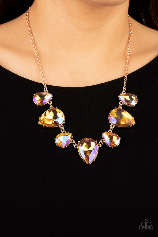 Paparazzi Accessories - Otherworldly Opulence #N19 Peg - Multi Gold Necklace