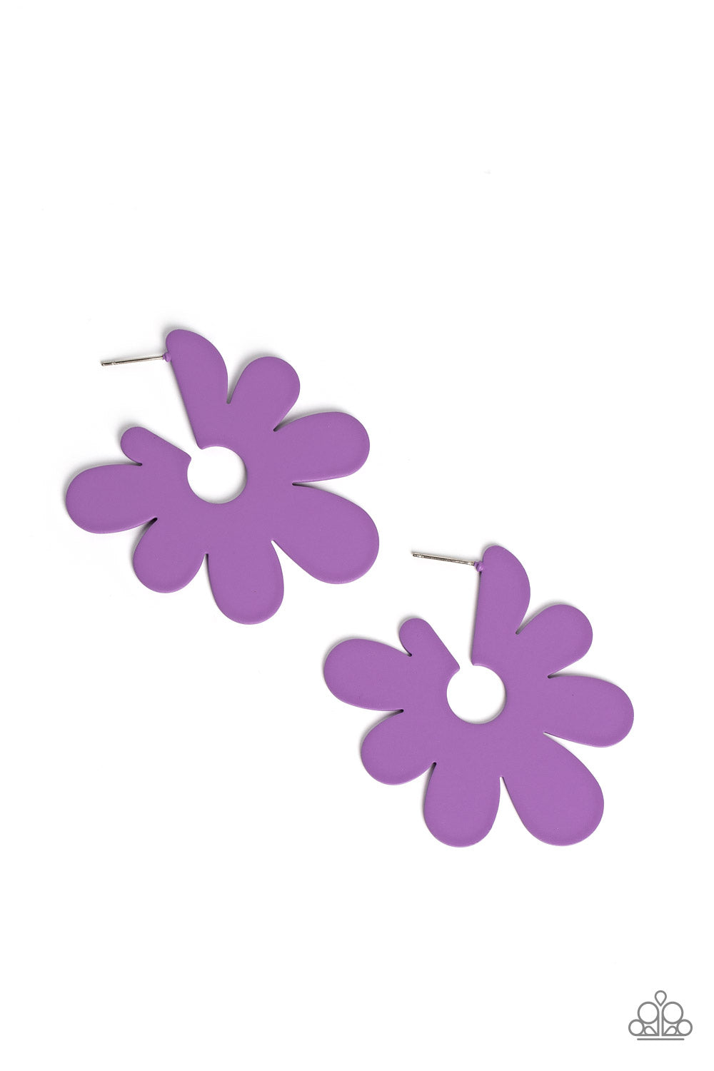 Paparazzi Accessories - Flower Power Fantasy #E332 Peg - Purple Earrings