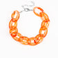 Paparazzi Accessories  - Ice-Ice-Baby-Orange Bracelet