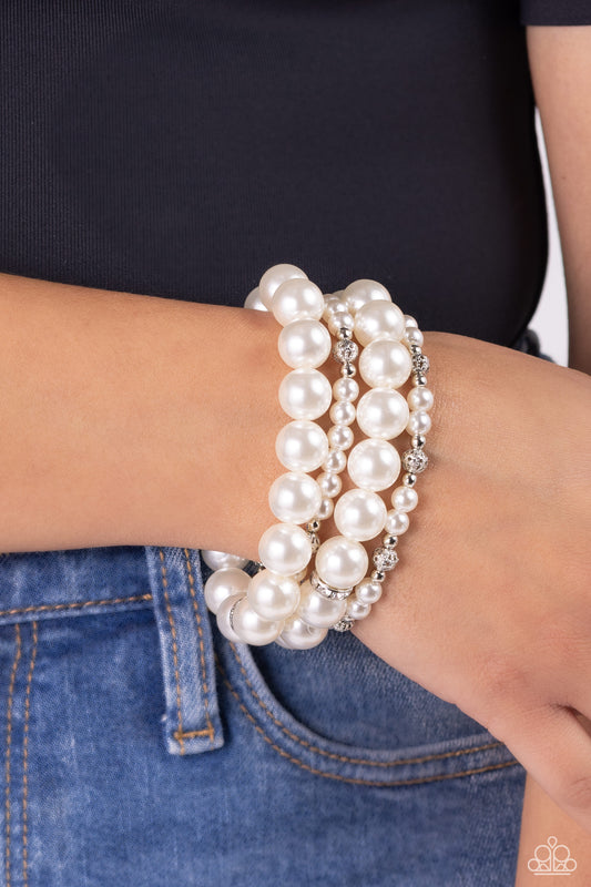 Paparazzi Accessories - Vastly Vintage - White Bracelet
