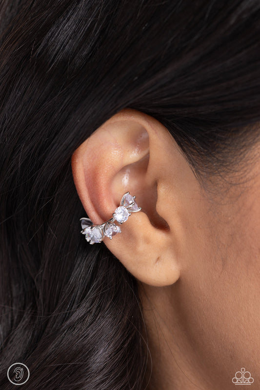 Paparazzi Accessories - Breathtaking Blend - Silver Cuff Earrings