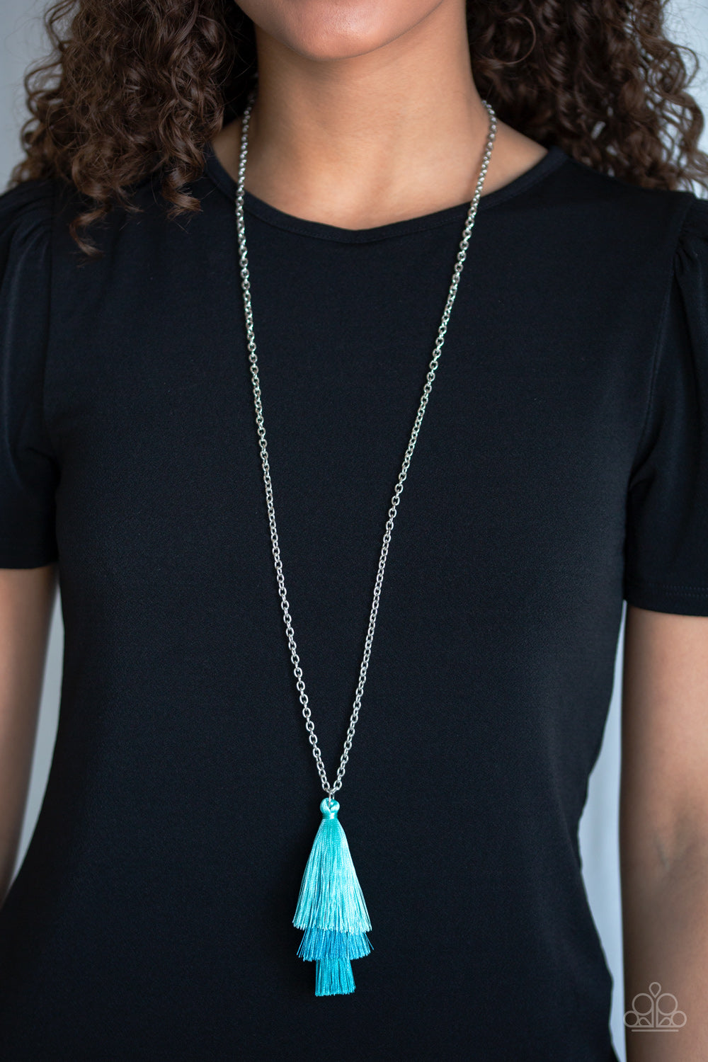 Triple The Tassel - Blue Necklace - TheMasterCollection