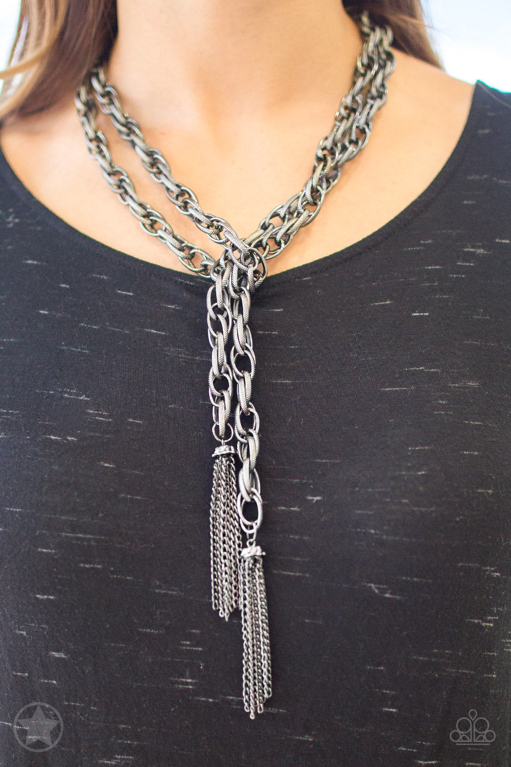 SCARFed for Attention - Gunmetal Necklace - TheMasterCollection