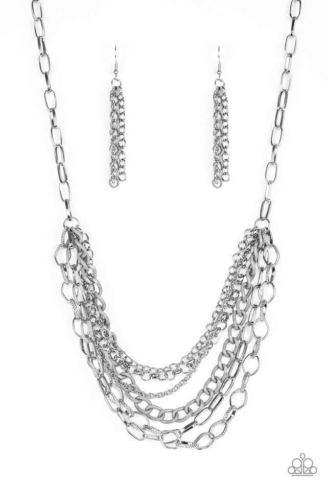 Paparazzi Accessories  - Back Office Bomb - #N167 Black Necklace