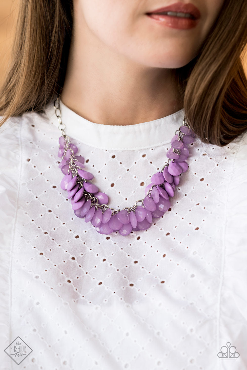 Paparazzi Accessories - Colorfully Clustered - Purple Fashion Fix Necklace July 2020
