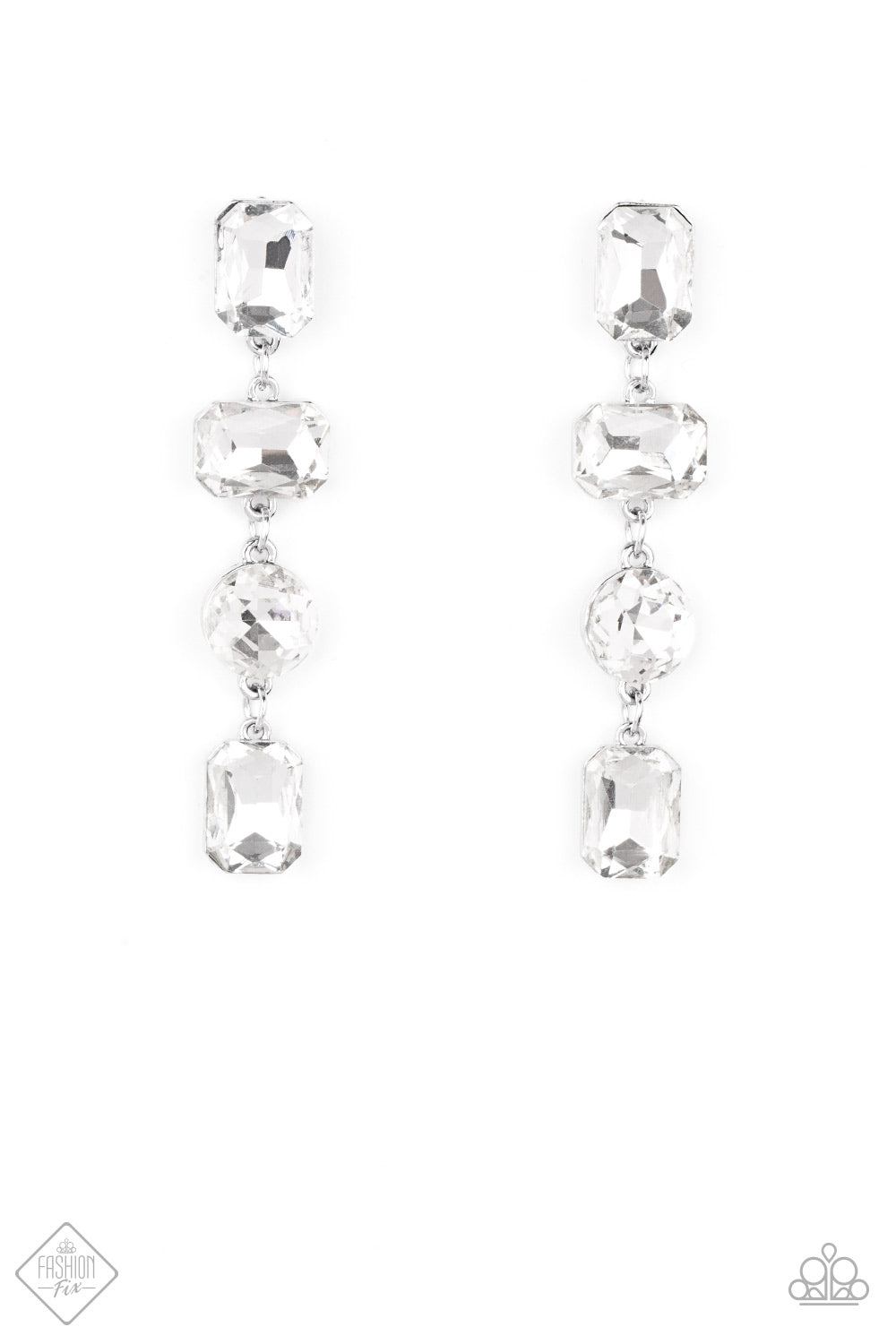 Paparazzi Accessories - Cosmic Heiress - White Earrings Fashion Fix March 2021