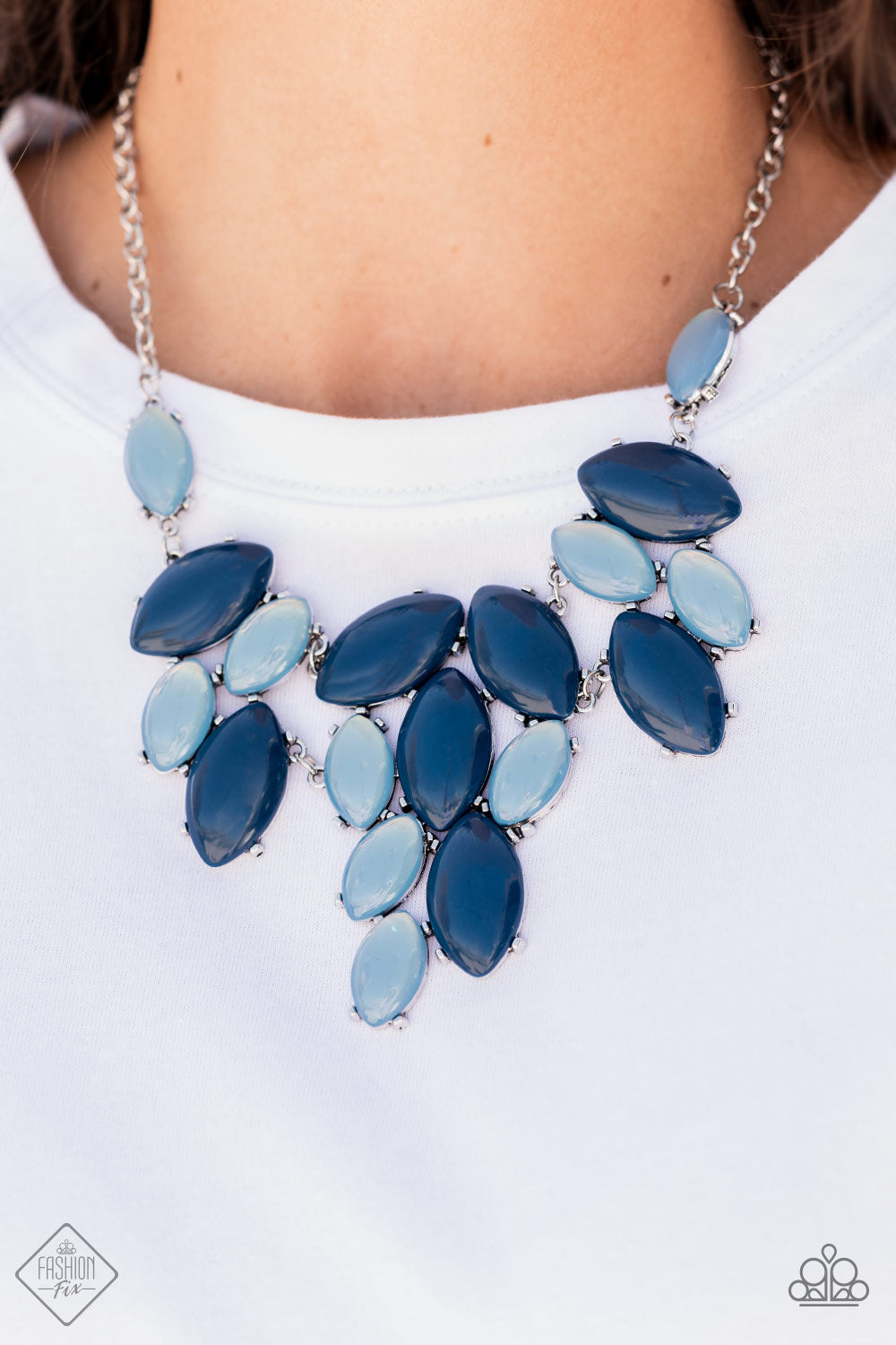 Paparazzi Accessories - Date Night Nouveau - Blue Necklace October Fashion Fix 2021 #GM1021
