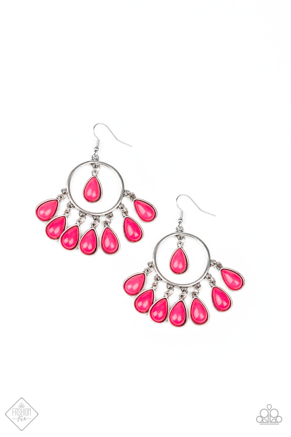 Paparazzi Accessories - Flirty Flamboyance Fashion Fix Pink Earrings February 2020