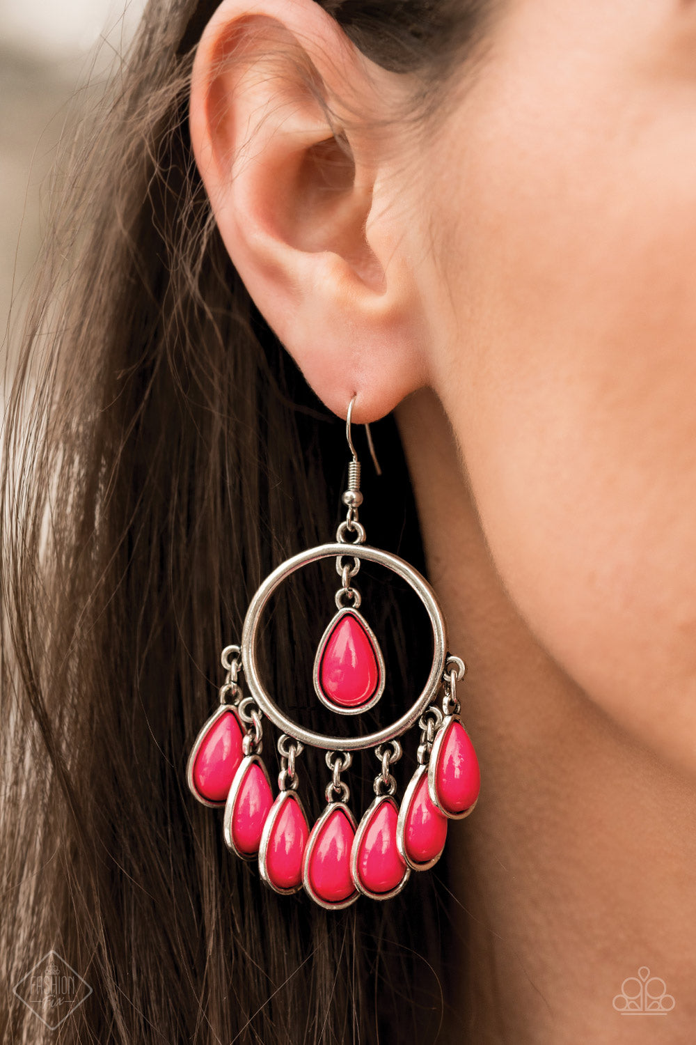 Paparazzi Accessories - Flirty Flamboyance Fashion Fix Pink Earrings February 2020
