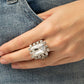 Paparazzi Accessories - Galactic Glamour - White Ring Fashion Fix March 2021