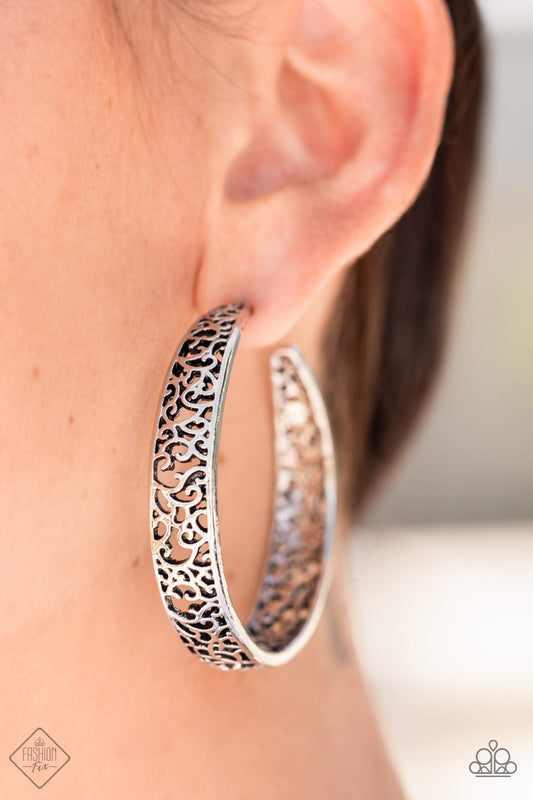 Paparazzi Accessories - Garden for Two - Silver Earrings October Fashion Fix 2021 #GM1021