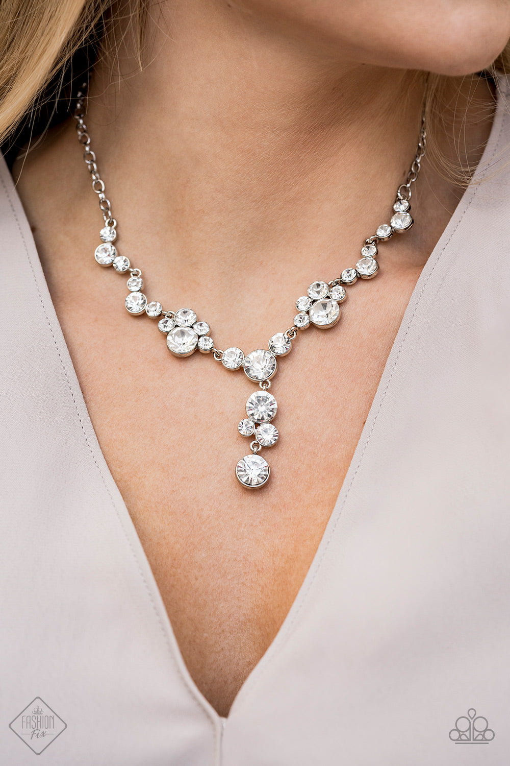 Paparazzi Accessories  - Inner Light Fashion Fix White Necklace February 2020