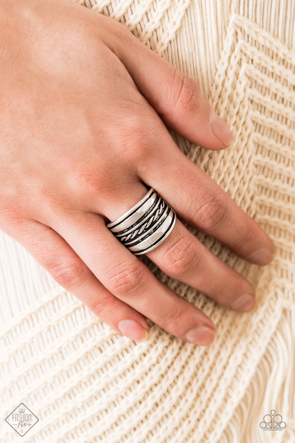 Paparazzi Accessories - Let it LAYER - Silver Ring Fashion Fix June 2020