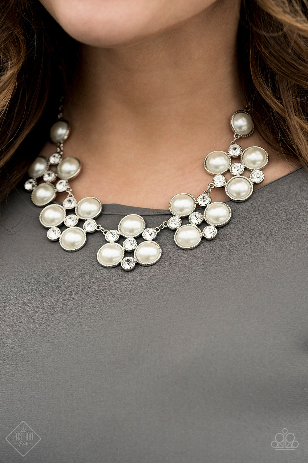 Paparazzi Accessories - Night at the Symphony  Fashion Fix White Necklace April 2020