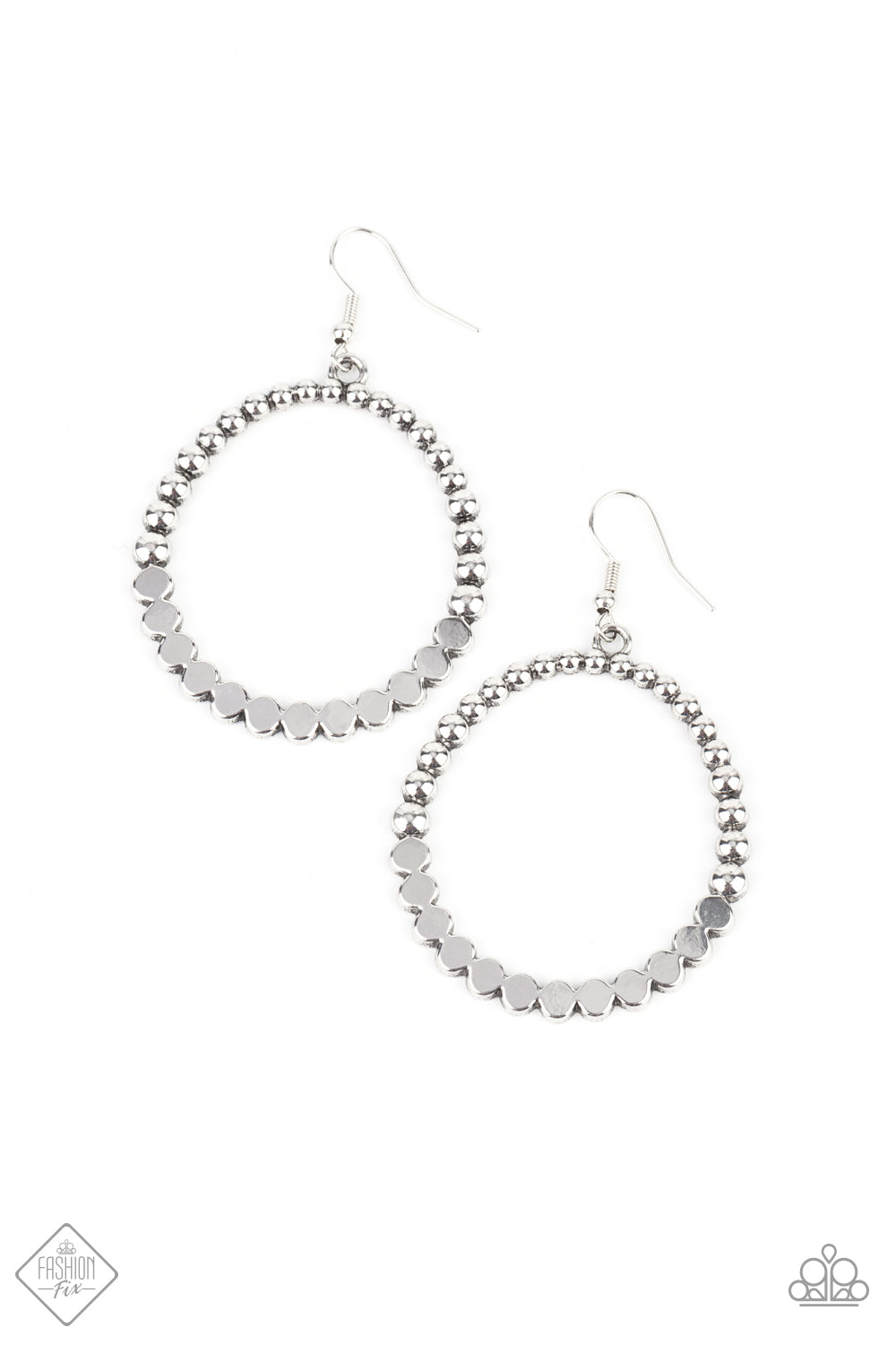 Paparazzi Accessories - Rustic Society Silver Earrings Fashion Fix July 2021 #SSF0721