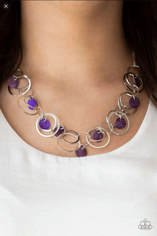 Paparazzi Accessories  - A Hot SHELL - er #N754 Peg - Purple Necklace