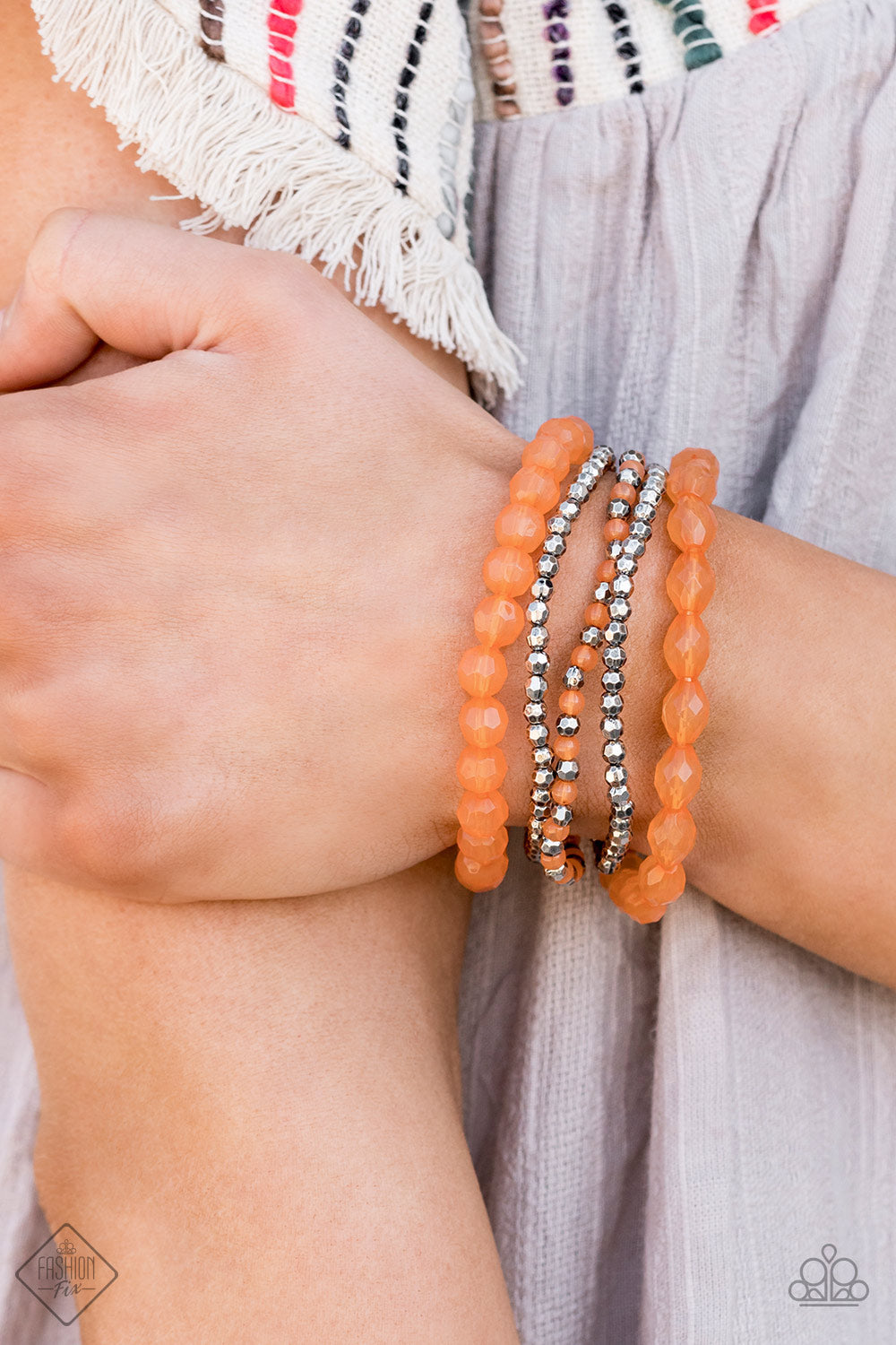 Paparazzi Accessories - Sugary Sweet - Orange Bracelet Fashion Fix June 2020