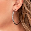 Paparazzi Accessories - Texture Tempo Fashion Silver Hoop Earrings December 2019