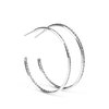 Paparazzi Accessories - Texture Tempo Fashion Silver Hoop Earrings December 2019