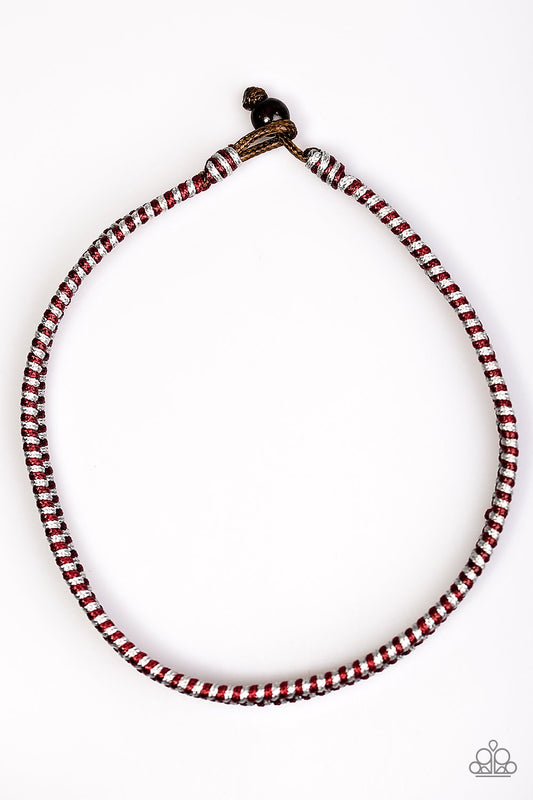 Traversing Mountains  - Urban Red Grey Necklace - TheMasterCollection