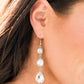 Paparazzi Accessories - Unpredictable Shimmer - White Earrings Fashion Fix January 2021