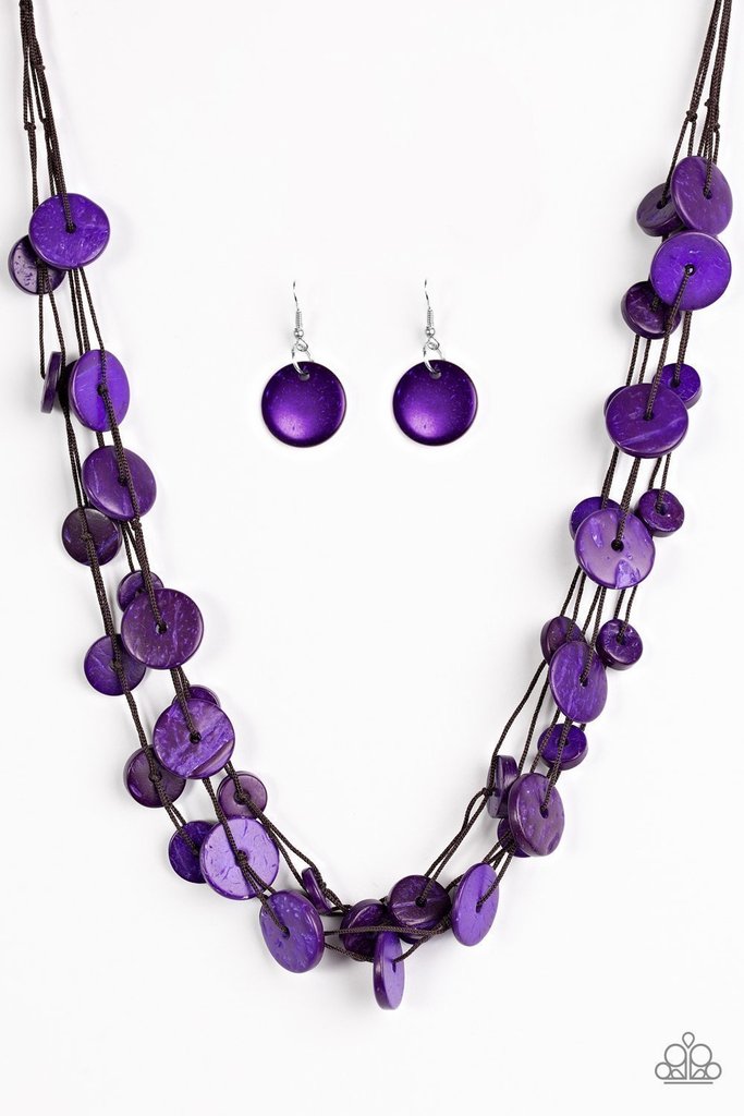 Paparazzi Accessories - Bermuda Beach #N524 Peg - Purple Necklace