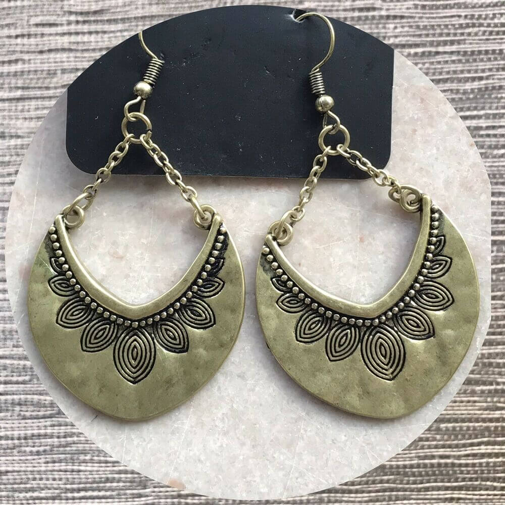 Brass Dangling Earrings - TheMasterCollection