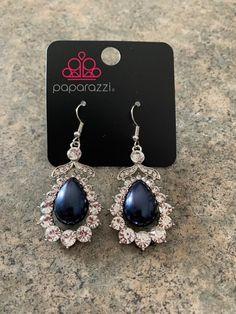 Paparazzi Accessories  - Award Winning Shimmer #E110 - Blue Earrings