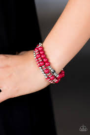 Paparazzi Accessories  - Bermuda Beauty #B216 Peg - Pink Bracelet