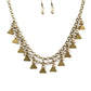 Paparazzi Accessories  - Pretty in Pyramids #L849 Peg - Brass Necklace