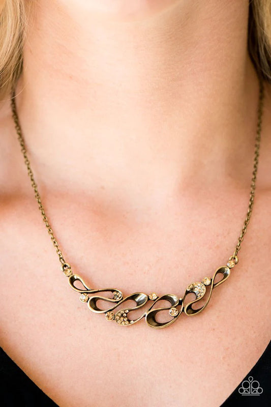 Paparazzi Accessories  - Easy Money #N907 Peg - Brass Necklace