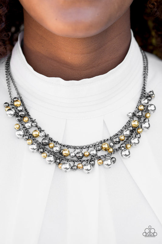 Paparazzi Accessories  - The Fierce Lady #L690  Peg - Black Gold Necklace