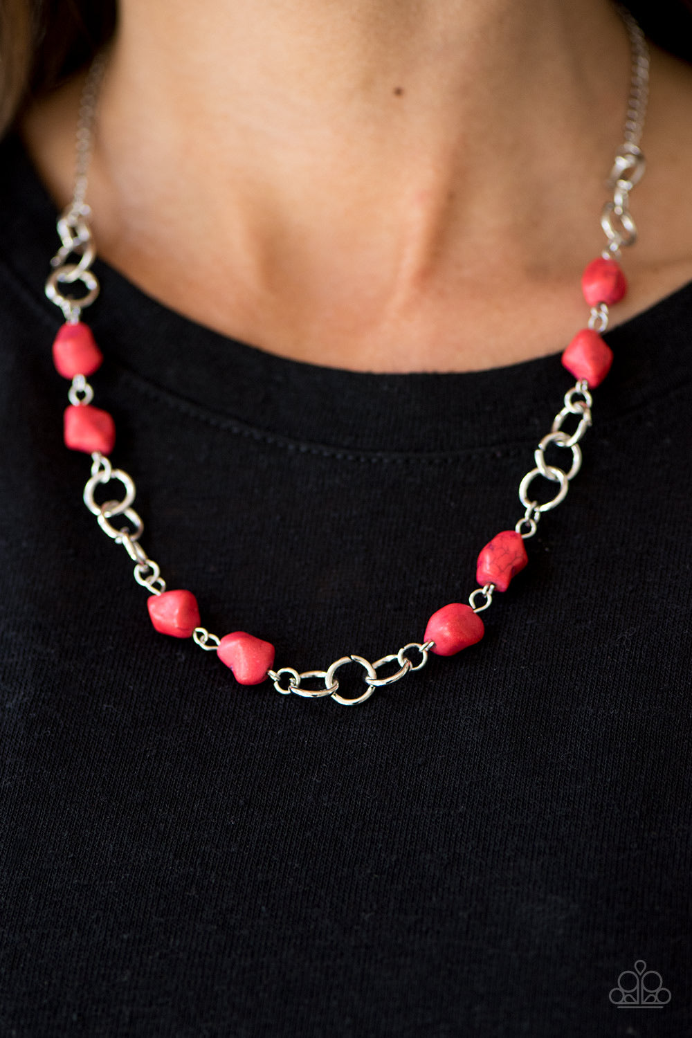 Paparazzi Accessories - Bedrock Bounty - Red Necklace - TheMasterCollection