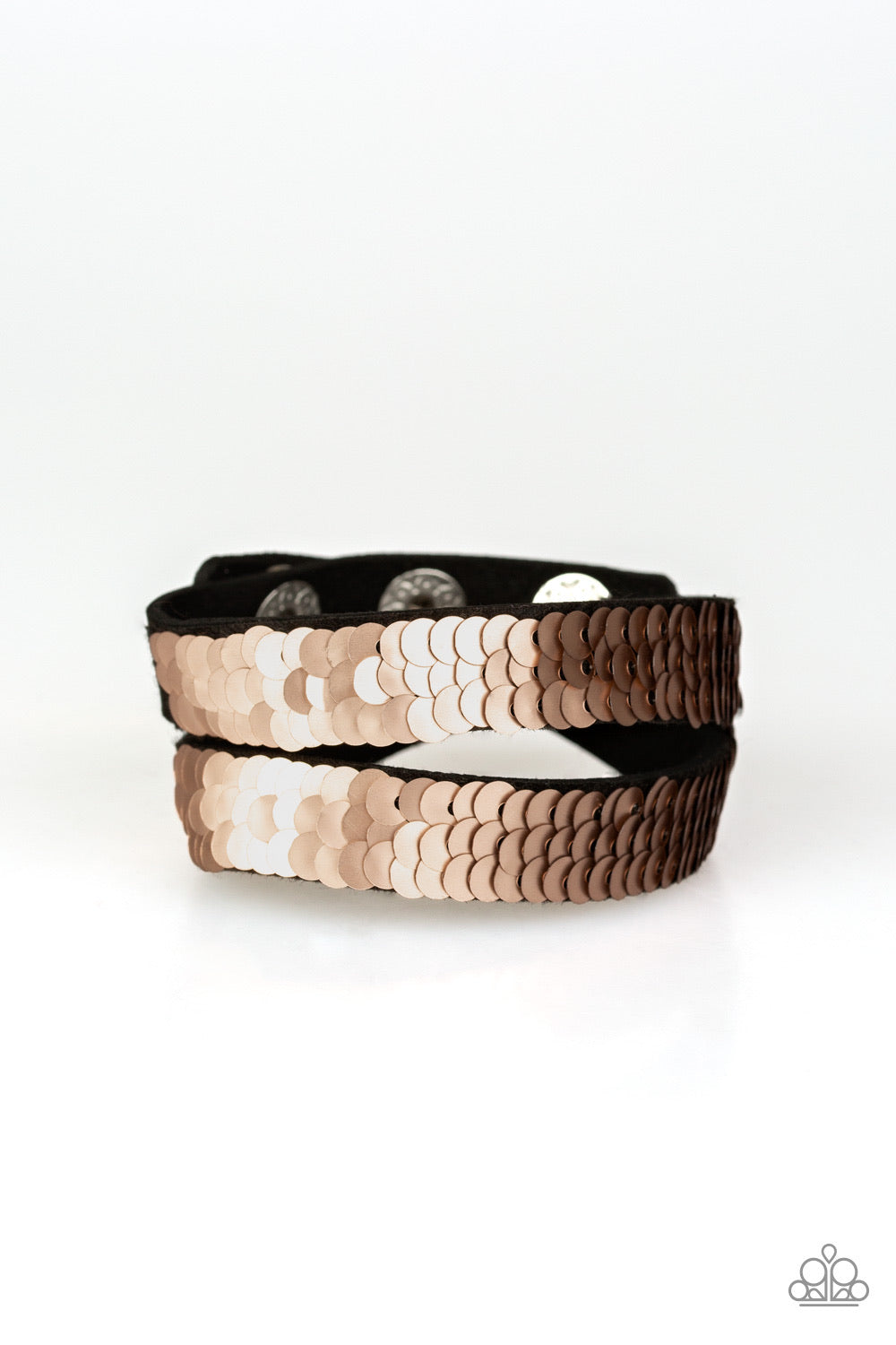 Paparazzi Accessories  - Under The SEQUINS #B72 Case 1 - Rose Gold/Silver Bracelet