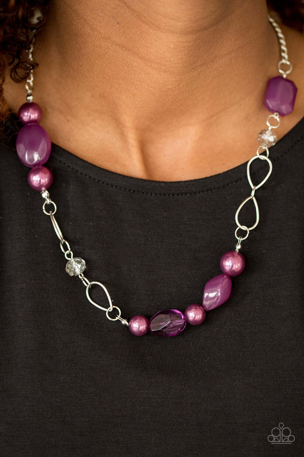 Paparazzi Accessories  - Beam Away #N84 Peg - Purple Necklace