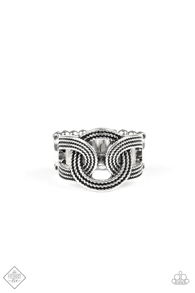 Paparazzi Accessories - Join Forces #MM-1219 #R821 - Fashion Fix Silver Ring December 2019