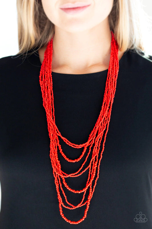 Paparazzi Accessories  - Totally Tonga #L682 - Red Necklace