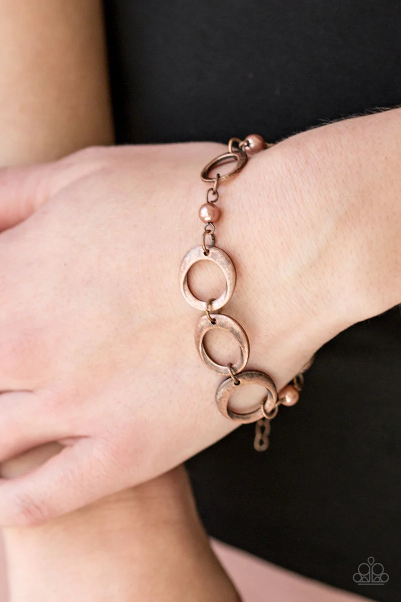 Paparazzi Accessories - Poised and Polished #N16 Peg - Copper Bracelet