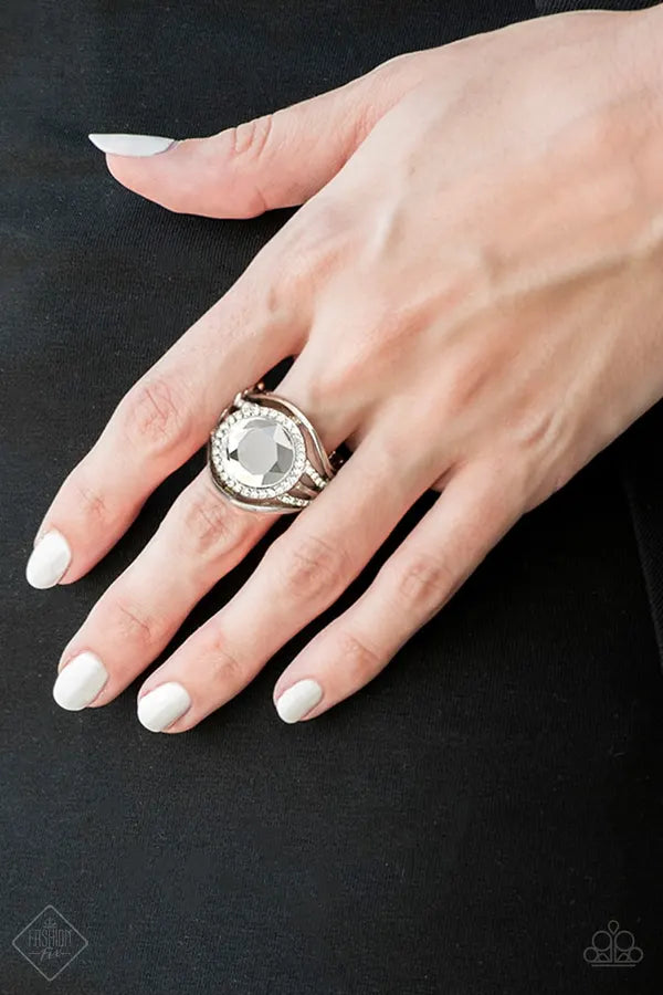 Paparazzi Accessories  - Stay For The Fireworks #R781 - White Ring