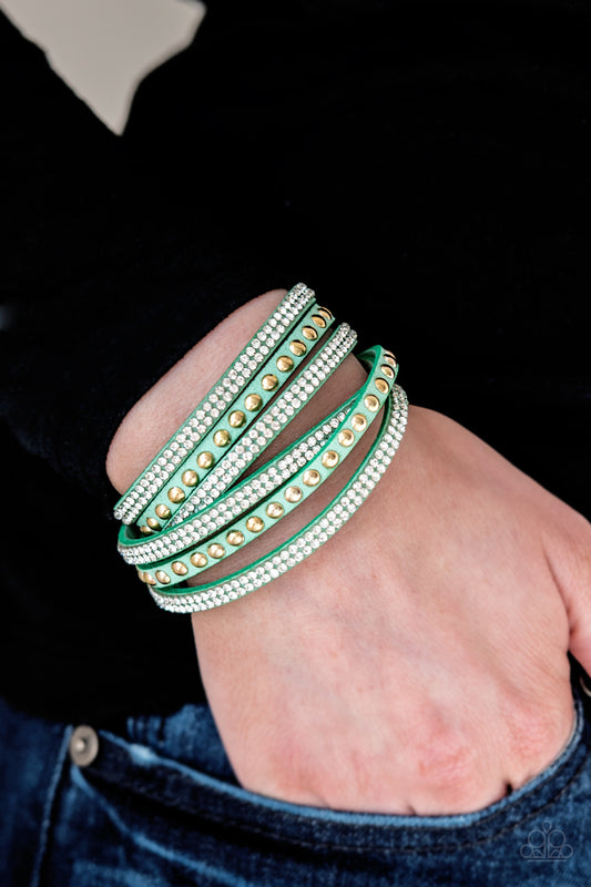 Paparazzi Accessories  - I Bold You So! #B69 - Green Gold Bracelet