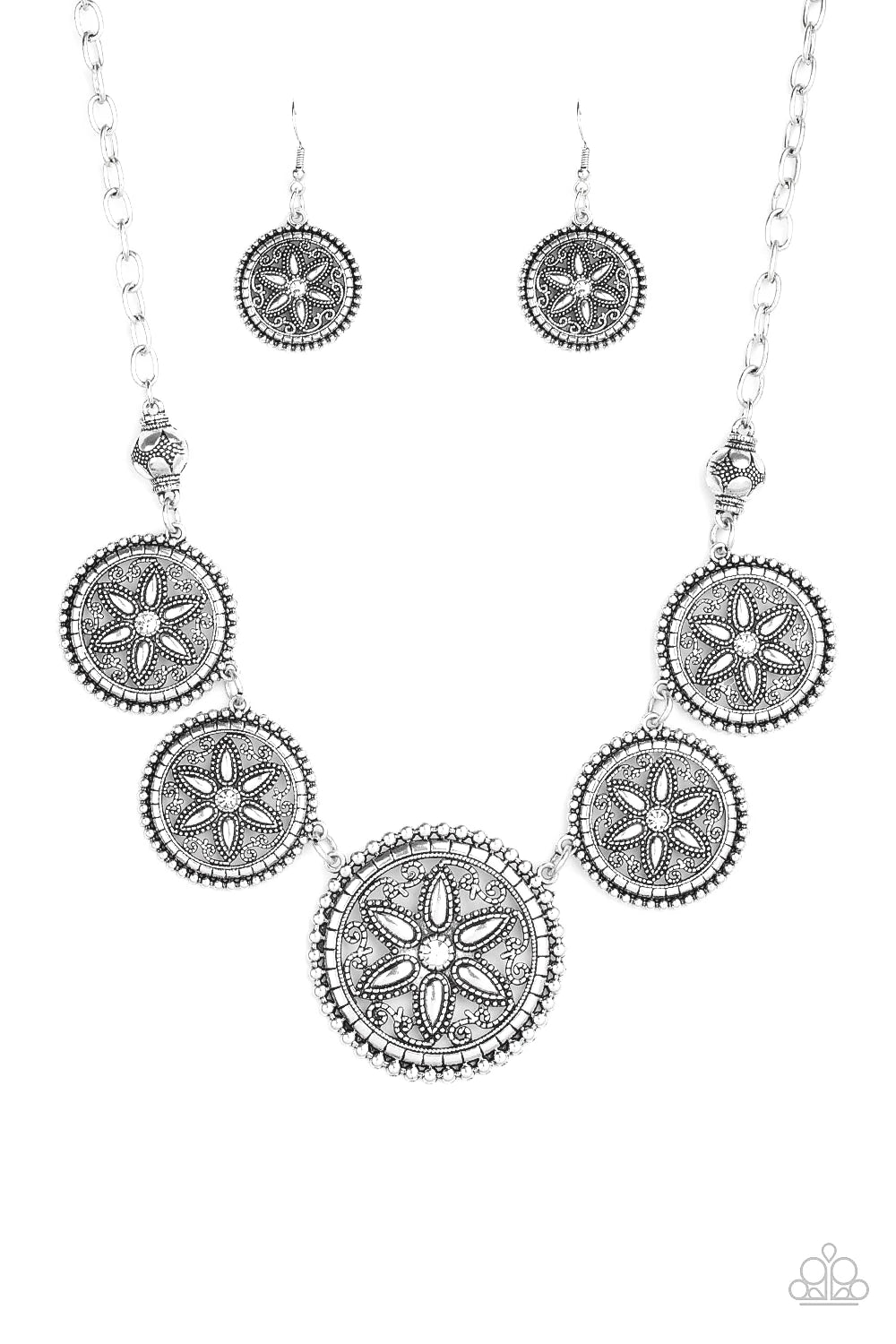 Paparazzi Accessories - Written in the Star Lilies #N825 Peg - White Necklace