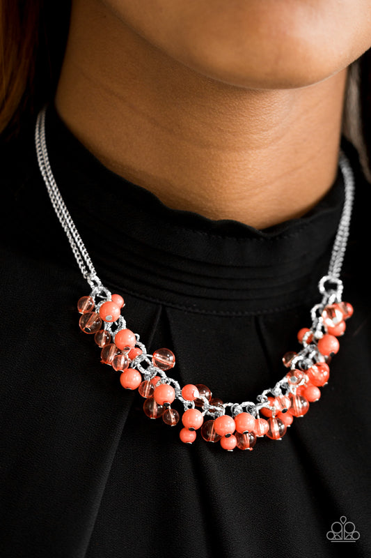 Paparazzi Accessories - Boulevard Beauty - Orange Necklace - TheMasterCollection