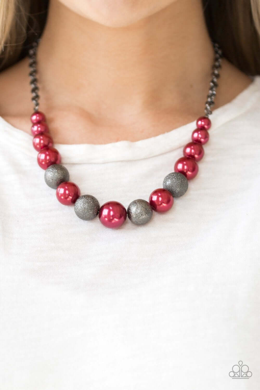 Paparazzi Accessories  - Color Me CEO #N607 Peg - Red Necklace