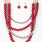 Paparazzi Accessories - A Four-ce To Be Reckoned With #L638 - Red Necklace