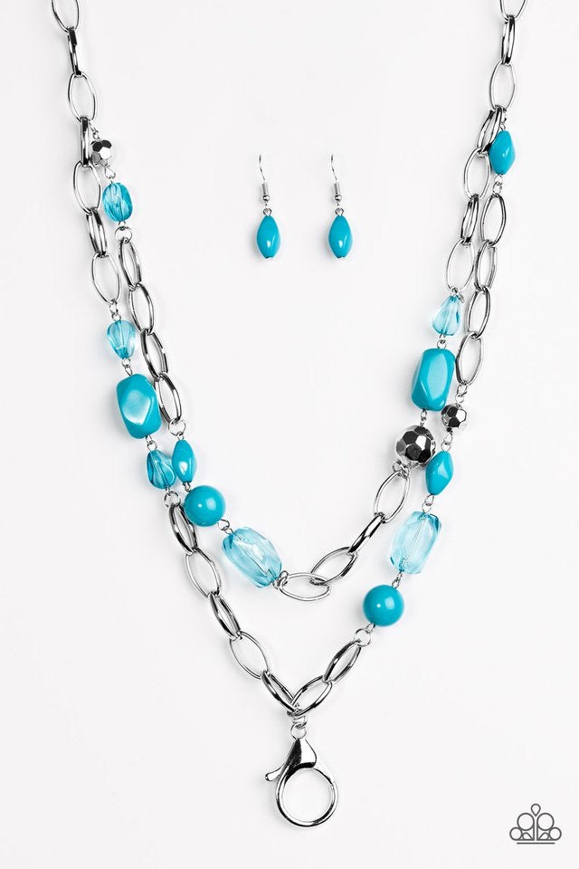 Paparazzi Accessories  - GLEAM Weaver Lanyard- #L680 - Blue Necklace
