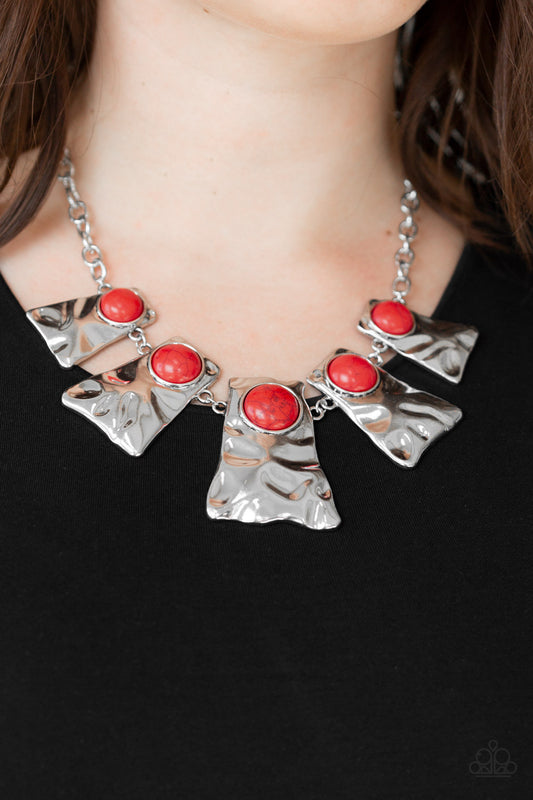 Paparazzi Accessories - Cougar - Red Necklace - TheMasterCollection