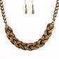 Paparazzi Accessories - Blind Side #N17 Peg - Brass Necklace